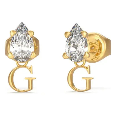 Guess Stylové pozlacené visací náušnice Studs Party JUBE02151JWYGT/U