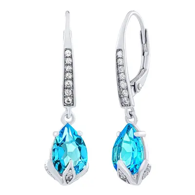 Silvego Stříbrné náušnice Clarissa se Swiss Blue Topaz a Brilliance Zirconia JJJ1267ETS