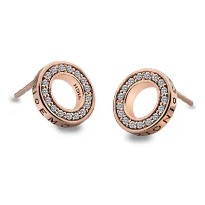 Hot Diamonds Stříbrné náušnice Hot Diamonds Emozioni Saturno Rose Gold DE409