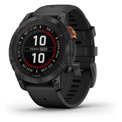 Garmin Garmin fenix 7 PRO Solar + mapy Topo Czech PRO - Gray / Black Silicone Band (010-02777-01