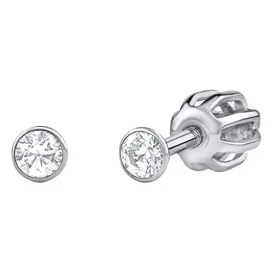 Silvego Stříbrné náušnice pecky se Swarovski Zirconia 2,5 mm SILVEGO706025W (šroubek)