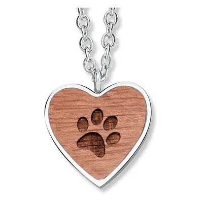 CRYSTalp Originální ocelový náhrdelník s tlapkou Wooden Paw 30418.W2.E.36