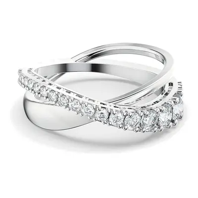 Swarovski Třpytivý dvojitý prsten TWIST 5572716 52 mm