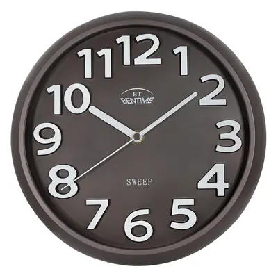 Bentime Nástěnné hodiny s plynulým chodem H43-SW8315BR