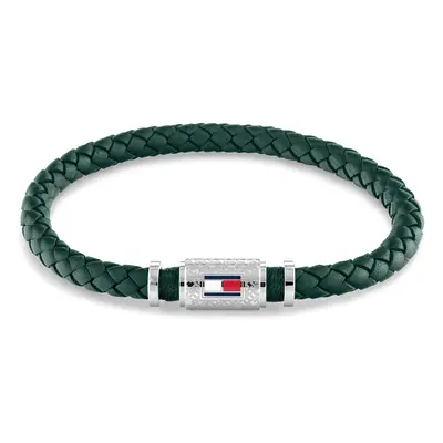 Tommy Hilfiger Moderní pánský náramek ze zelené kůže Homme 2790456