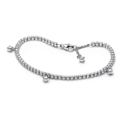 Pandora Zářivý stříbrný náramek se zirkony Sparkling Tennis Timeless 592401C01 20 cm