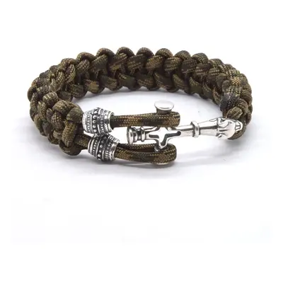 Cordell Luxusní paracord náramek French Camo Wolf Cross Silver