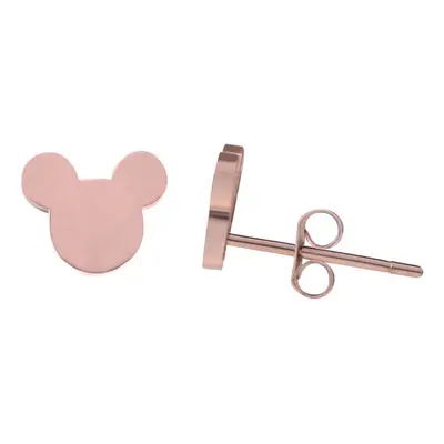 Troli Designové rose gold náušnice Mickey Mouse