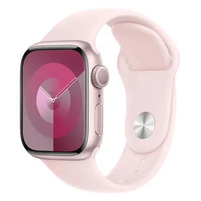 Apple Apple Watch Series 9 41mm Růžový hliník se světle růžovým sportovním řemínkem S/M