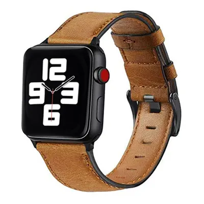 4wrist Kožený řemínek s prošíváním pro Apple Watch - Brown 42/44/45/49 mm