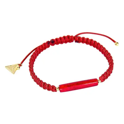 Lampglas Ochraňující červený náramek Shamballa Red Line s 24kt zlatem v perle Lampglas BSHX4