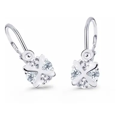 Cutie Jewellery Něžné dětské náušnice z bílého zlata C2753-10-X-2 fialová