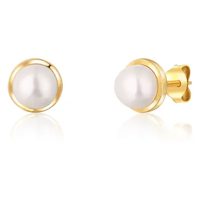 JwL Luxury Pearls Pozlacené náušnice s říční perlou JL0735