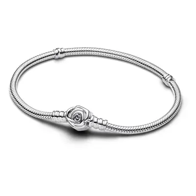 Pandora Stříbrný náramek Rozkvetlá růže Moments 593211C00 18 cm