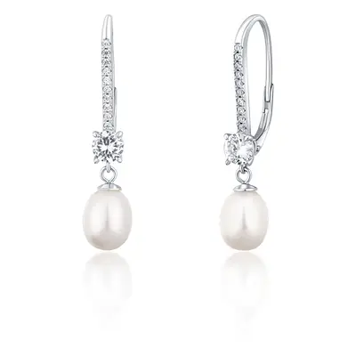 JwL Luxury Pearls Luxusní stříbrné náušnice s pravými perlami JL0717