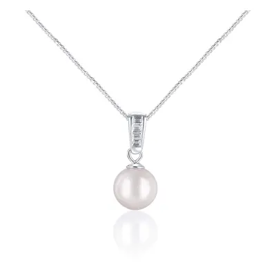 JwL Luxury Pearls Elegantní náhrdelník s mořskou perlou Akoya a krystaly JL0658 (řetízek, přívěs