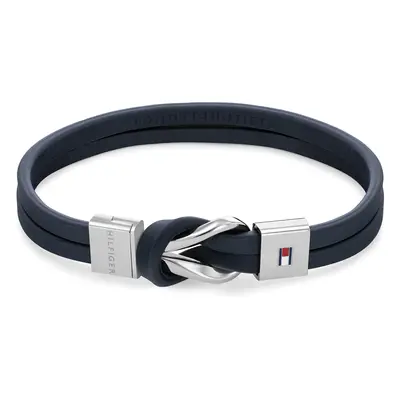 Tommy Hilfiger Moderní náramek z modré kůže Braided Knot 2790443