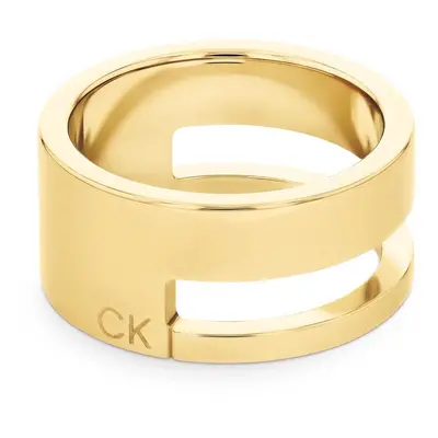 Calvin Klein Dámský pozlacený prsten Geometric Essentials 35000679 56 mm