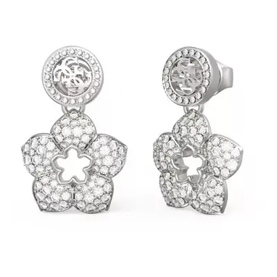 Guess Krásné ocelové náušnice s květem Shining Winter JUBE04471JWRHT/U