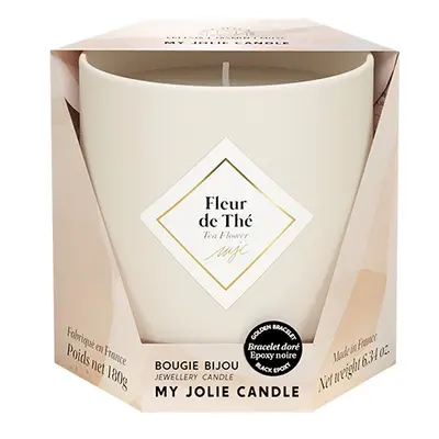 My Jolie Candle Vonná svíčka 36h s náramkem Black Les Essentielles Čajovníkový květ 320331