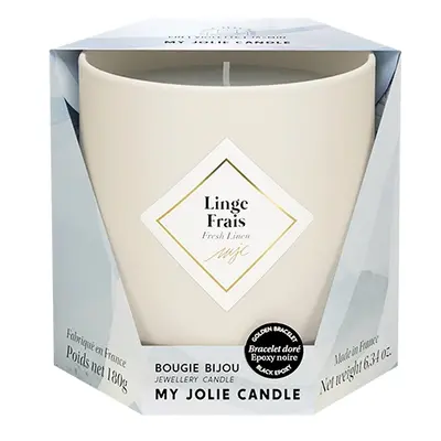 My Jolie Candle Vonná svíčka 36h s náramkem Black Les Essentielles Svěží prádlo 320330