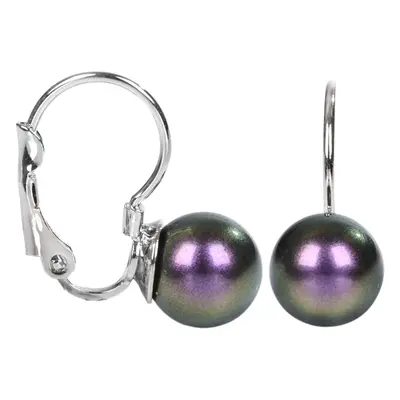 Levien Půvabné náušnice s klapkou Pearl Iridescent Purple