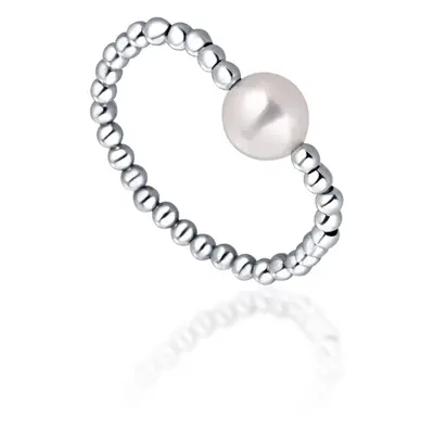 JwL Luxury Pearls Minimalistický stříbrný prsten s pravou sladkovodní perlou JL0790