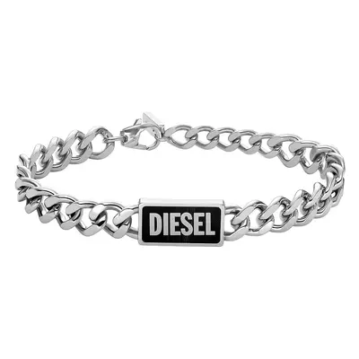 Diesel Výrazný ocelový náramek s onyxem DX1513040