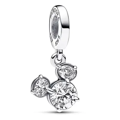 Pandora Půvabný stříbrný přívěsek Mickey a Minnie Mouse Disney 793031C01