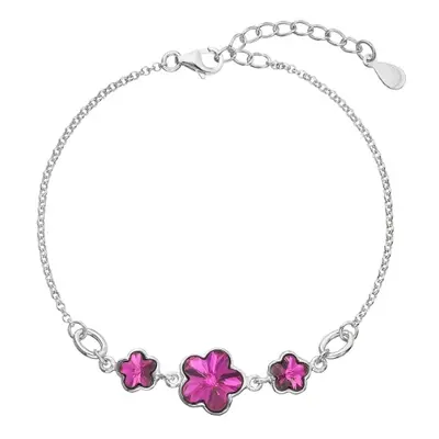 Evolution Group Stříbrný náramek s fuchsiovými krystaly Swarovski 33112.3 fuchsia