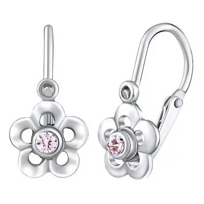 Silvego Stříbrné náušnice květinky se Swarovski® Zirkony SILVEGOB70164LP