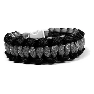 Cordell Paracord náramek Solomon Černá-Šedá s reflexními nitkami XL ( 20 - 21 cm )