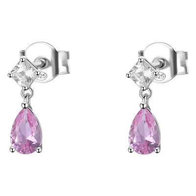 Brosway Stříbrné visací náušnice s kubickou Vibrant Pink zirkonií FVP115