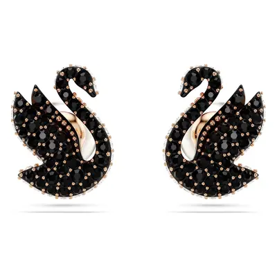 Swarovski Ikonické náušnice s černými krystaly Swan 5684608