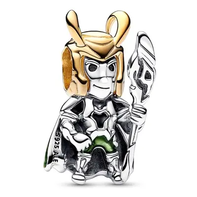 Pandora Originální bicolor přívěsek Loki Marvel 762764C01