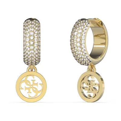 Guess Stylové pozlacené kruhy Crazy Earrings JUBE03301JWYGT/U