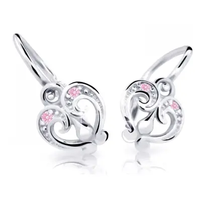 Cutie Jewellery Slušivé dětské náušnice z bílého zlata C2211-10-X-2 růžová