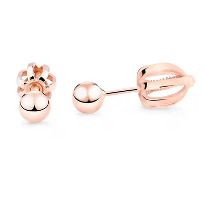 Cutie Jewellery Minimalistické náušnice pecky z růžového zlata Z5014-30-X-4