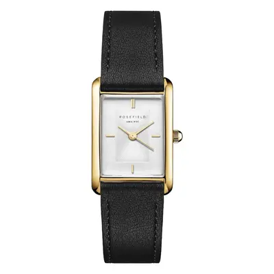 Rosefield Heirloom Modern White Dial Gold Black Leather HWBLG-H06