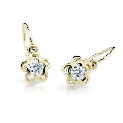 Cutie Jewellery Zlaté dětské náušnice C2204-10-X-1 světle zelená