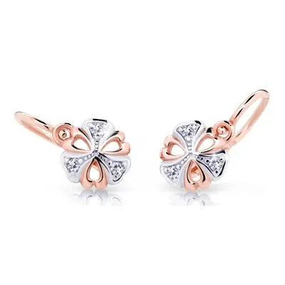 Cutie Jewellery Dětské bicolor náušnice z růžového zlata C2230-10-X-4 fialová