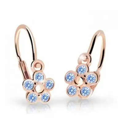 Cutie Jewellery Dětské kytičkové náušnice z růžového zlata C2744-10-X-4 bílá