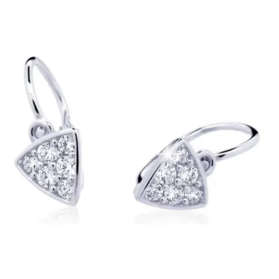 Cutie Jewellery Třpytivé dětské náušnice z bílého zlata C2207-10-X-2 růžová