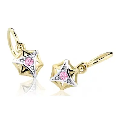 Cutie Jewellery Zlaté dětské náušnice C2209-10-X-1 růžová