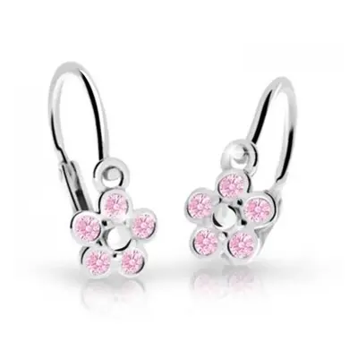 Cutie Jewellery Dětské kytičkové náušnice z bílého zlata C2744-10-X-2 růžová