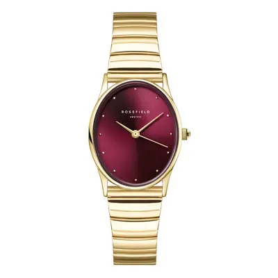 Rosefield Oval Burgundy Half-moon Steel Gold OVGSG-OV15