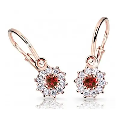 Cutie Jewellery Dětské náušnice z růžového zlata C2749-10-X-4 zelená