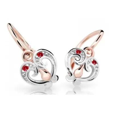 Cutie Jewellery Slušivé dětské náušnice z růžového zlata C2211-10-X-4 fuchsiová