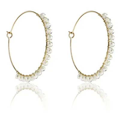 Marc Malone Fashion pozlacené kruhy Naomi White Earrings MCE23029G