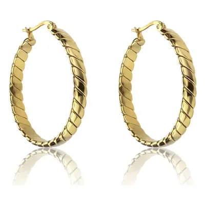 Marc Malone Elegantní kruhové náušnice Stella Gold Earrings MCE23014G